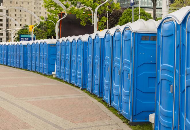 toilets for charity run in Belmont, MA