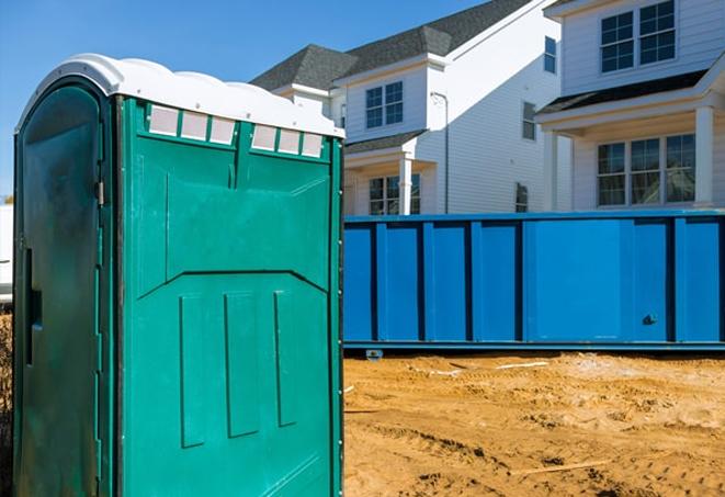 construction site in Tewksbury with a porta potty rental
